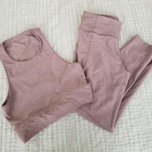 S 3/4 Warmup Legging and Slashback Crop in Mauve